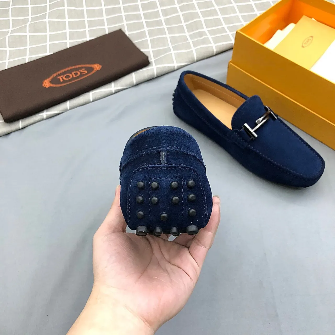 Mocassins Tod's Horsebit daim Navy Homme 6