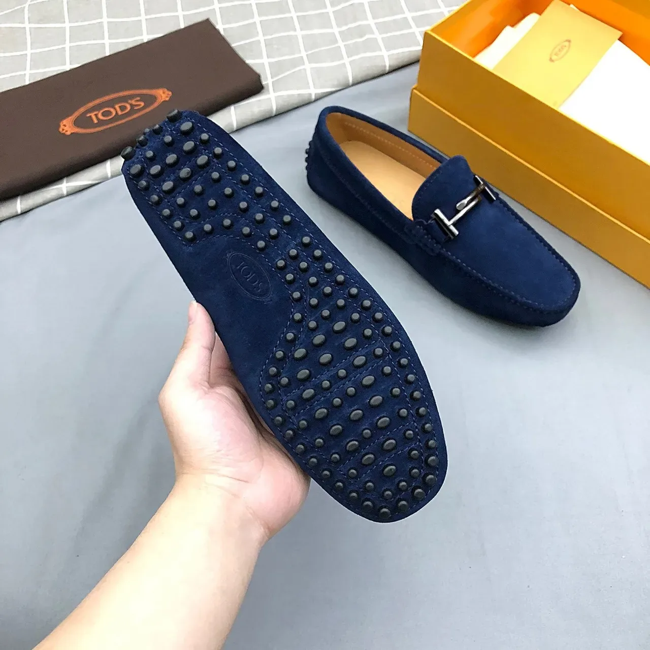 Mocassins Tod's Horsebit daim Navy Homme 7