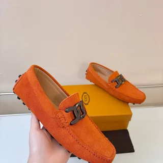 Tod's Horsebit Loafer Orange Suede Loafers