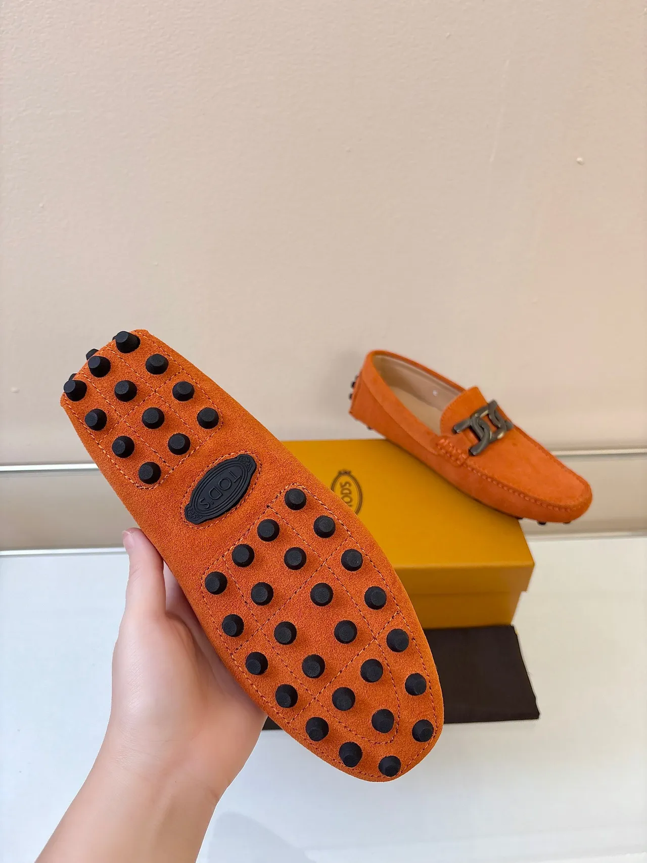 Tod's Horsebit Loafer mocassin daim orange 5