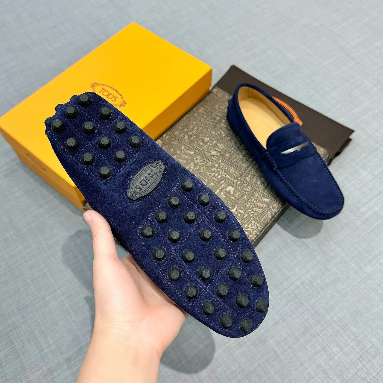 Tod's Gommino Loafer Bleu Marine Daim Penny Loafer 5