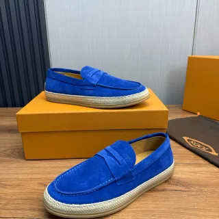 Tod's Penny Loafer azul beige ante superior correa loafer