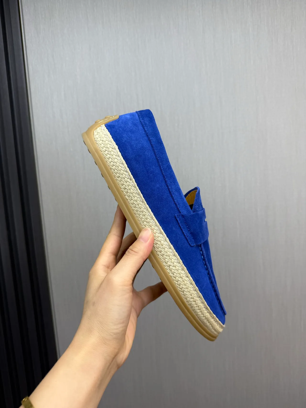 Tod's Penny Loafer bleu beige daim supérieur sangle loafer 8