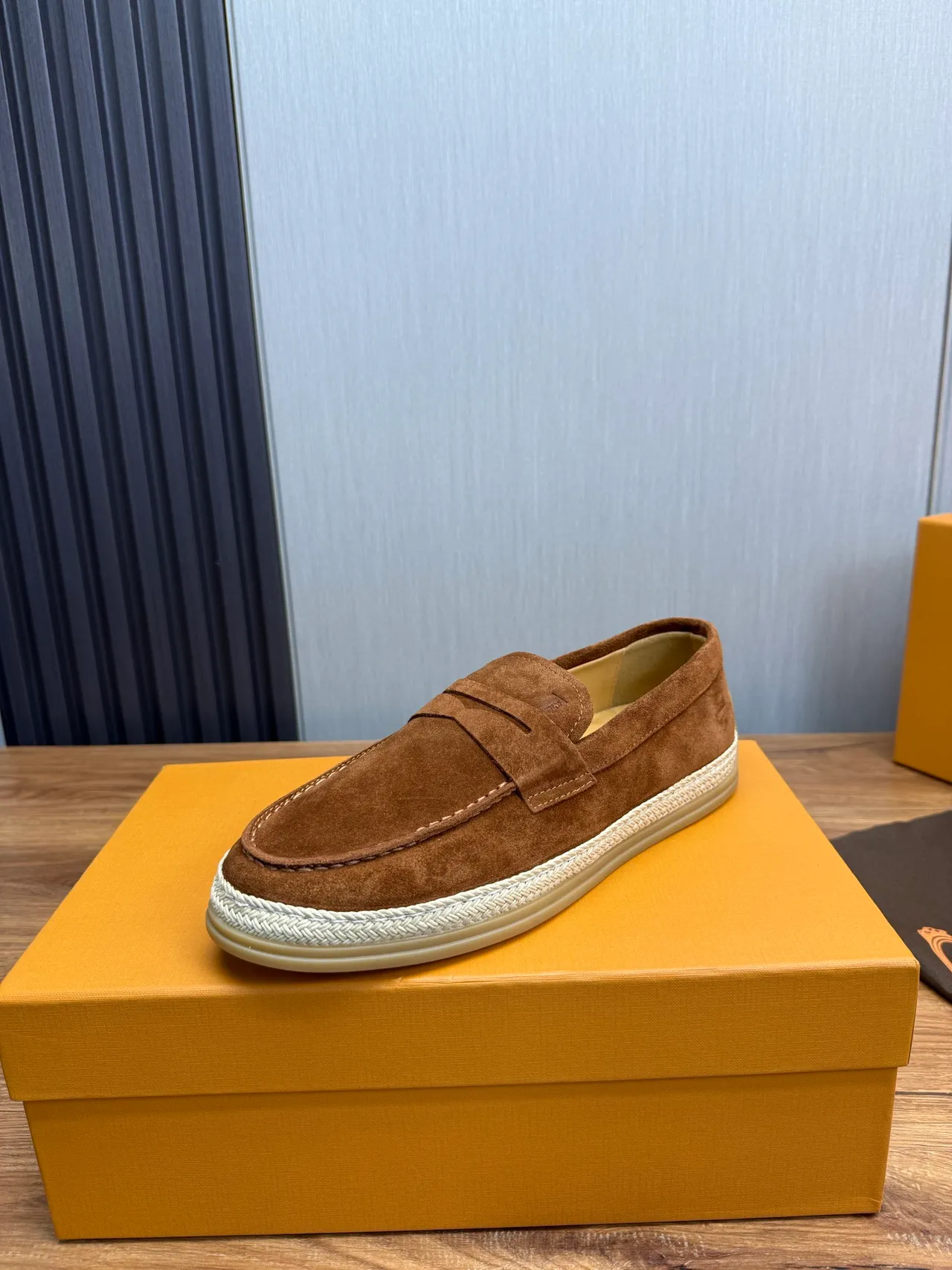 Tod's Penny Loafer Marron Beige Suède Haut Courroie Mocassins 2