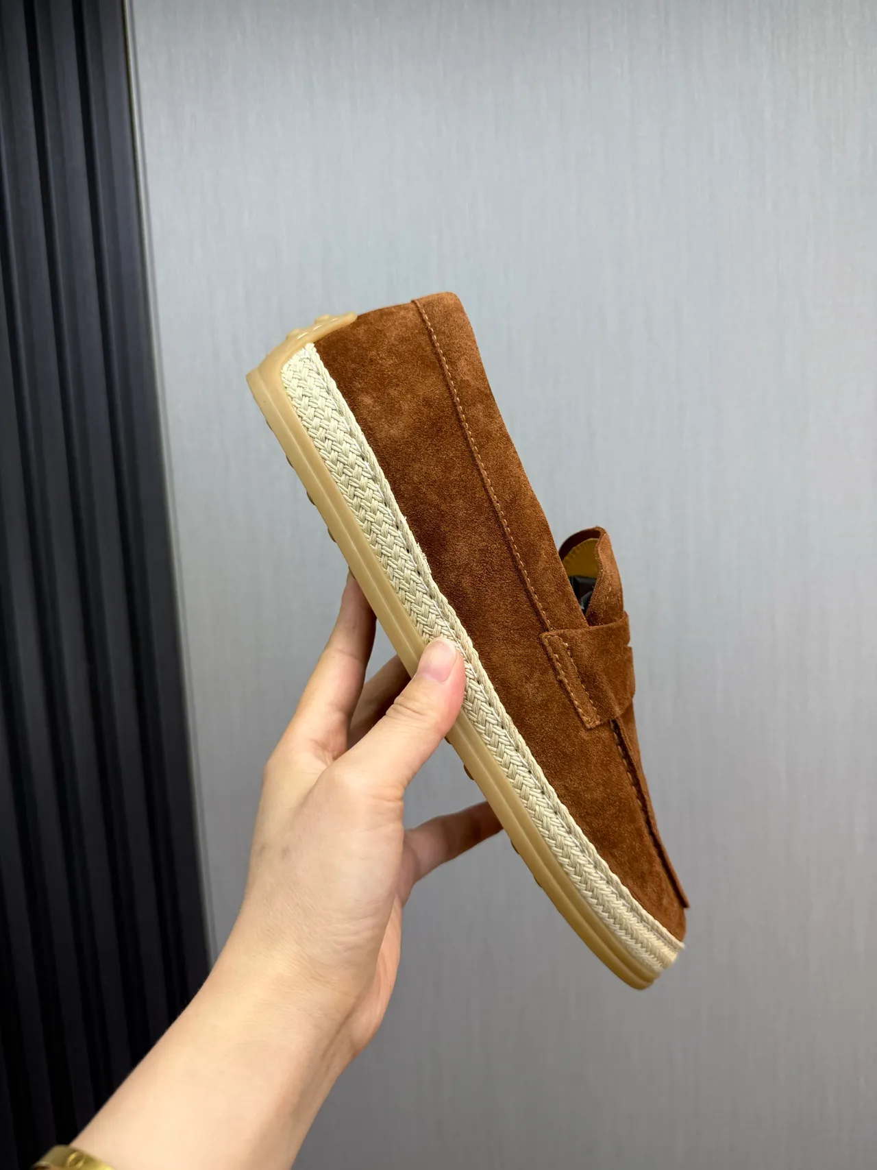 Tod's Penny Loafer Marron Beige Suède Haut Courroie Mocassins 7