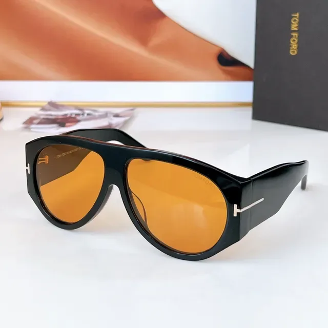 Tom Ford Shield Brown Beige Oversized Tortoiseshell Acetate Sunglasses 9
