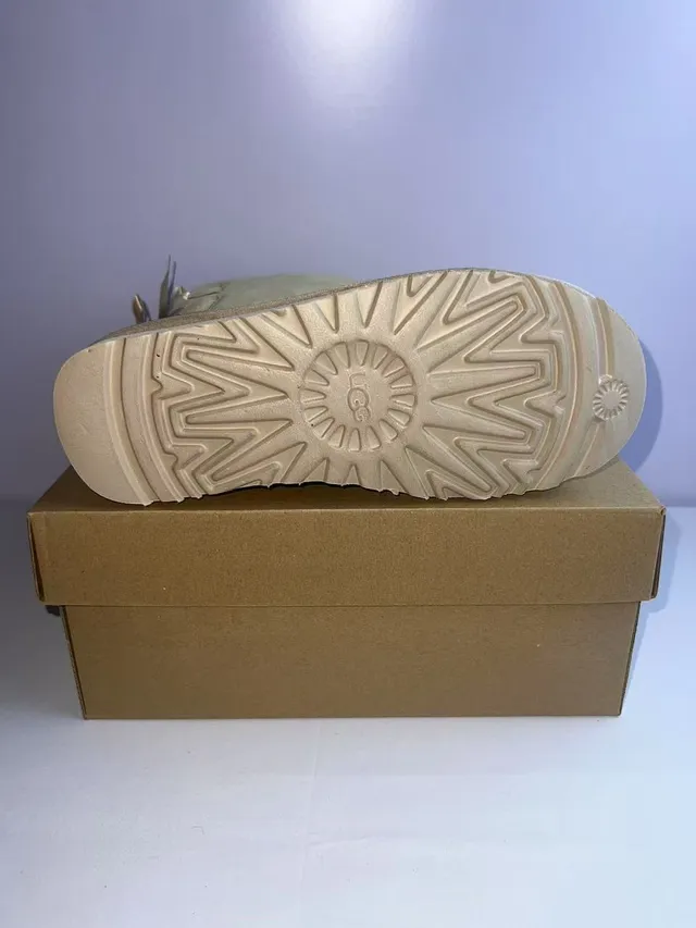 UGG Beige Gold Suede Upper Shearling-Lined Snow Boots 2