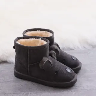 UGG Black Beige Suede Upper Shearling-Lined Snow Boots
