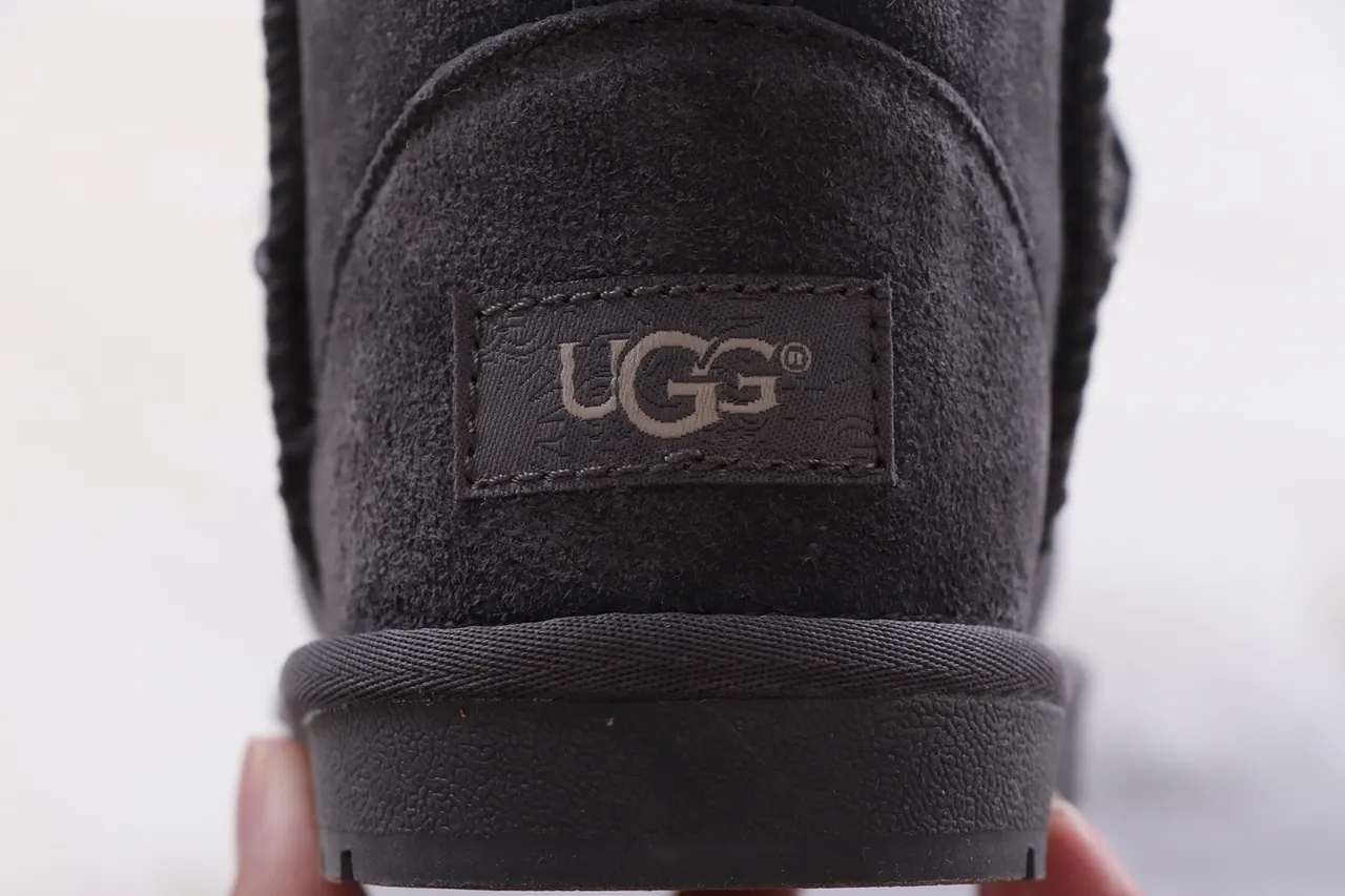 UGG Black Beige Suede Upper Shearling-Lined Snow Boots 3