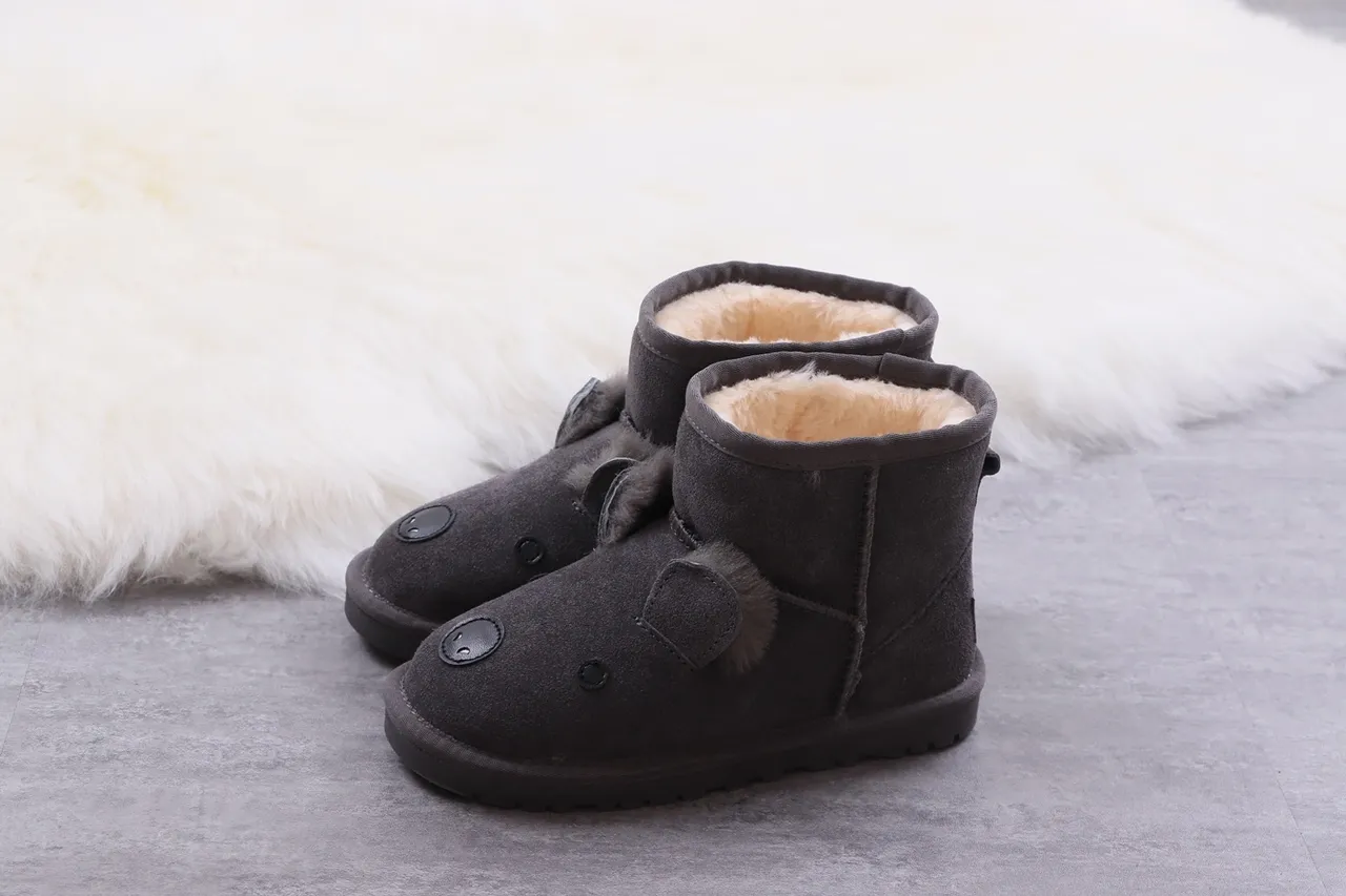 UGG Black Beige Suede Upper Shearling-Lined Snow Boots 10