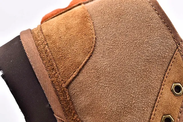 UGG Brown Beige Suede Upper Spiked Trim Snow Boots 6