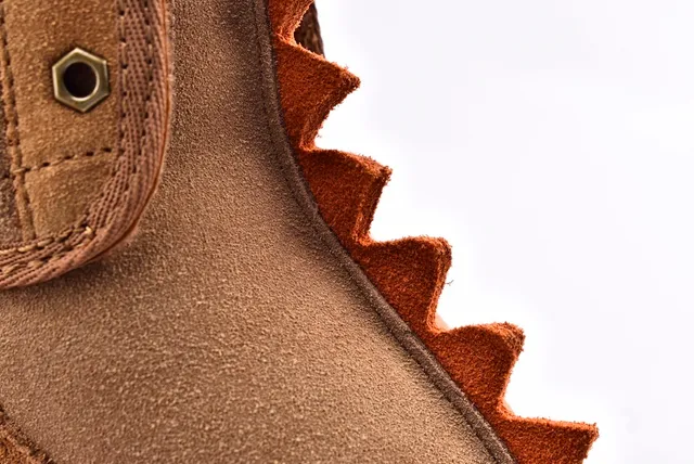 UGG Brown Beige Suede Upper Spiked Trim Snow Boots 8