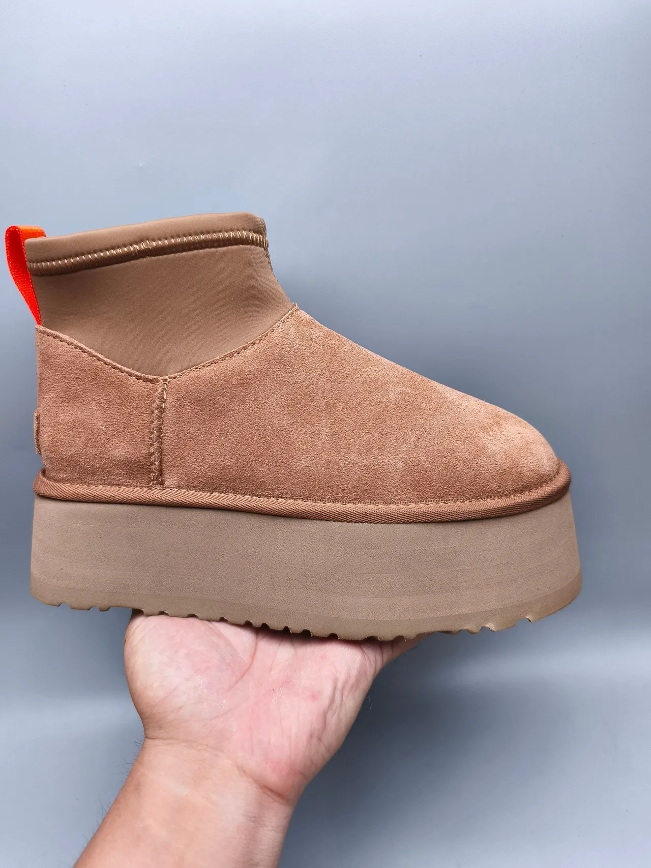 UGG Brown Orange Suede Upper Elasticated Collar Snow Boots 2