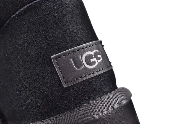 UGG Classic Mini Black Shearling-Lined Snow Boots 5