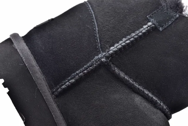 UGG Classic Mini Black Shearling-Lined Snow Boots 6