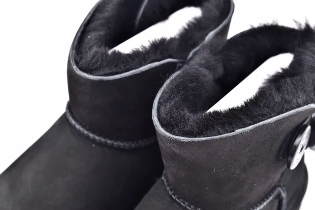 UGG Classic Mini Black Shearling-Lined Snow Boots 11