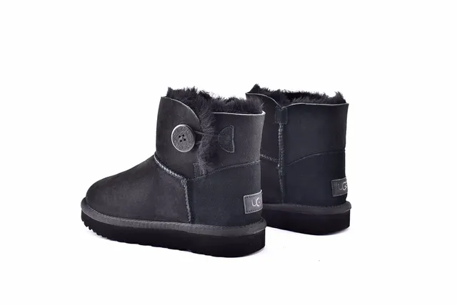 UGG Classic Mini Black Shearling-Lined Snow Boots 14