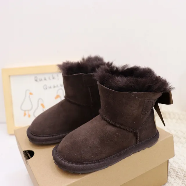 UGG Classic Mini Bow Charcoal Gray Shearling-Lined Snow Boots 17