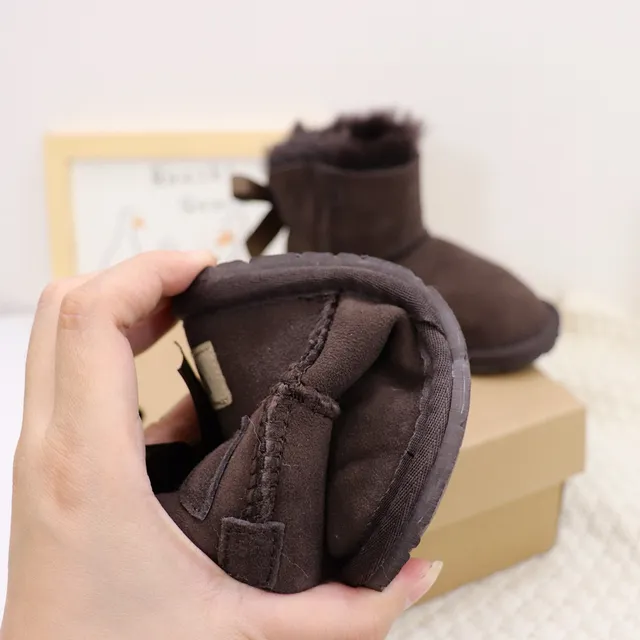 UGG Classic Mini Bow Charcoal Gray Shearling-Lined Snow Boots 20