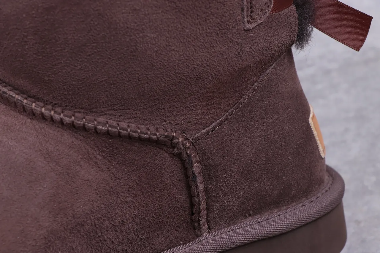 UGG Classic Mini Bow Chocolate Brown Snow Boots 3