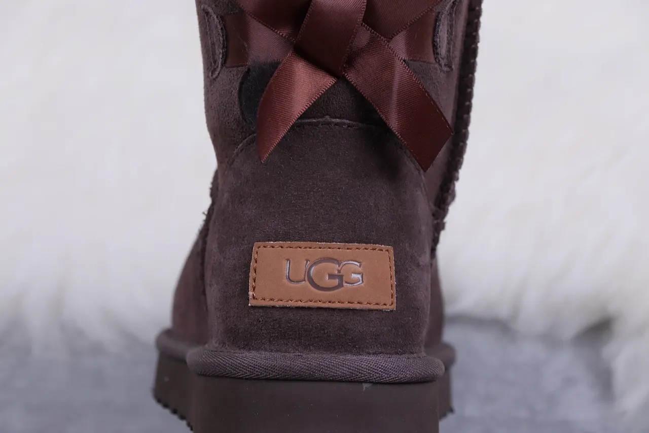 UGG Classic Mini Bow Chocolate Brown Snow Boots 5