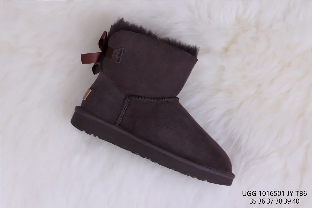 UGG Classic Mini Bow Chocolate Brown Snow Boots 6