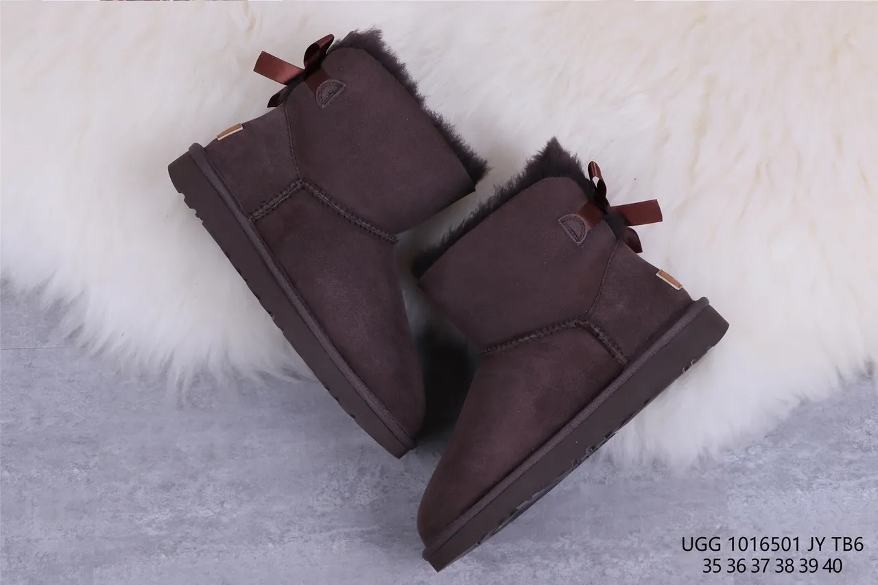 UGG Classic Mini Bow Chocolate Brown Snow Boots 7