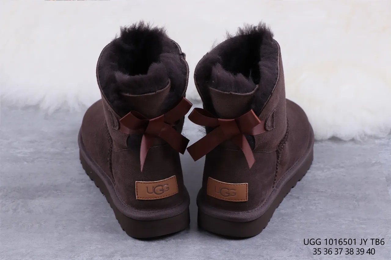 UGG Classic Mini Bow Chocolate Brown Snow Boots 8