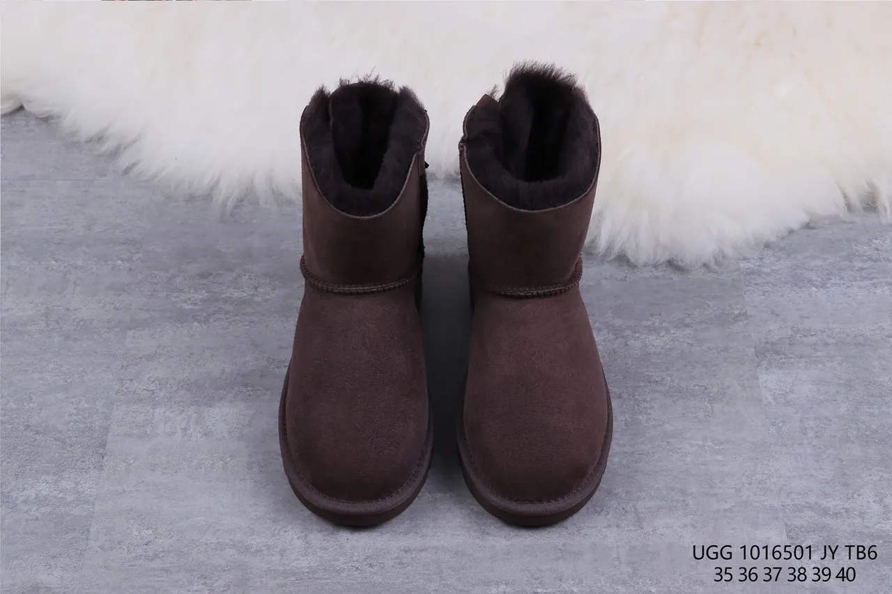 UGG Classic Mini Bow Chocolate Brown Snow Boots 9