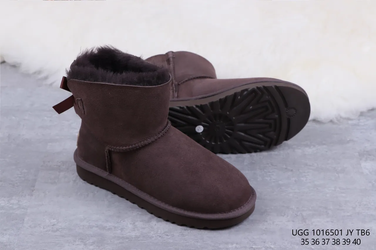 UGG Classic Mini Bow Chocolate Brown Snow Boots 10
