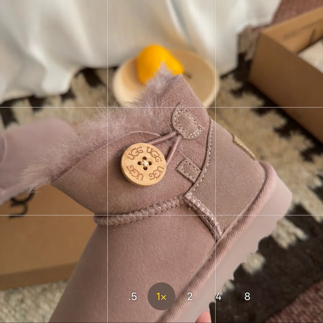 UGG Classic Mini Dusty Pink Shearling-Lined Snow Boots 5