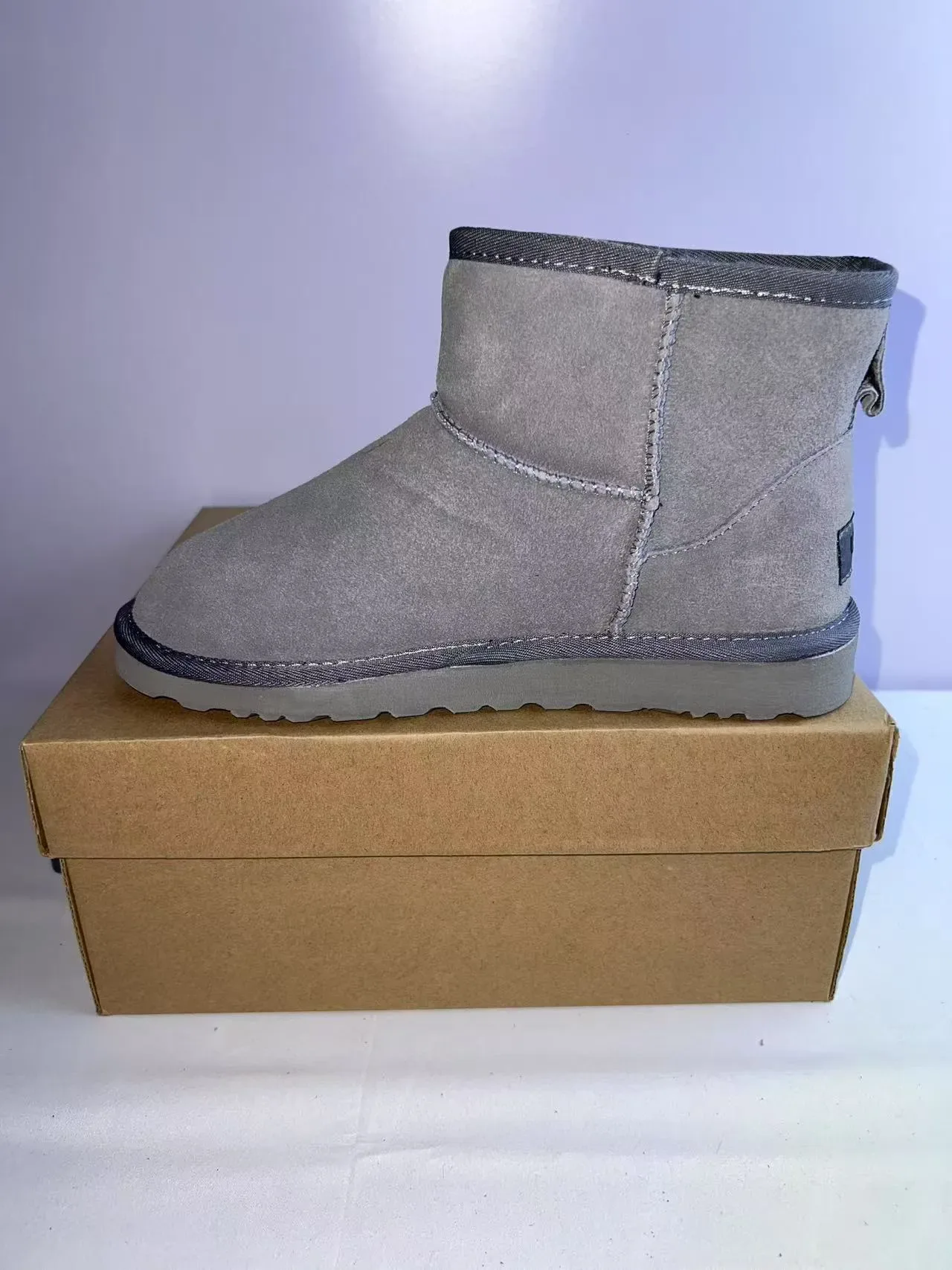 UGG Classic Mini Gray Suede Snow Boots 4