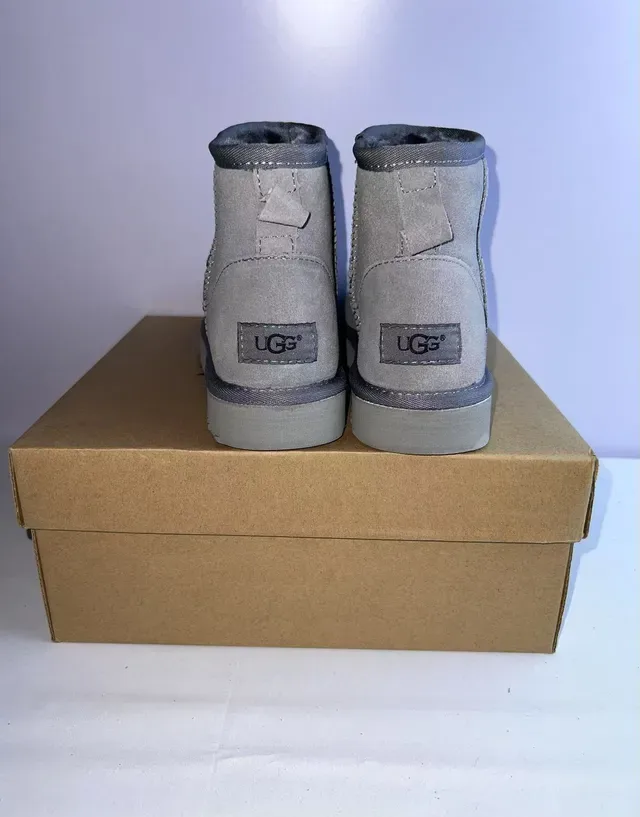 UGG Classic Mini Gray Suede Snow Boots 5