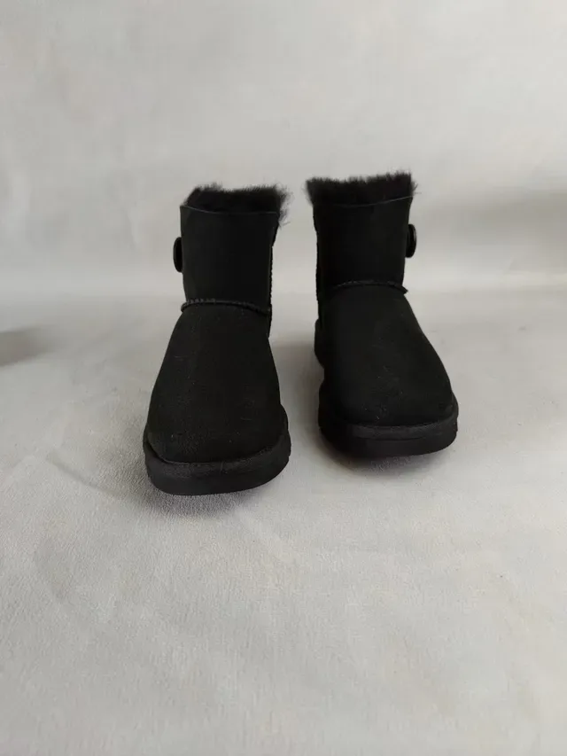 UGG Classic Mini Toggle Black Suede Snow Boots 3