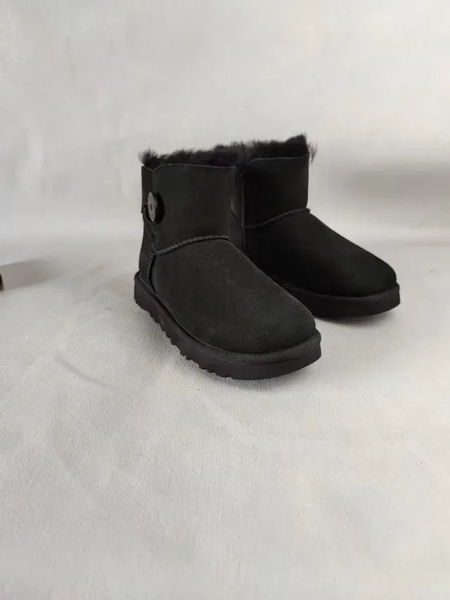 UGG Classic Mini Toggle Black Suede Snow Boots 4