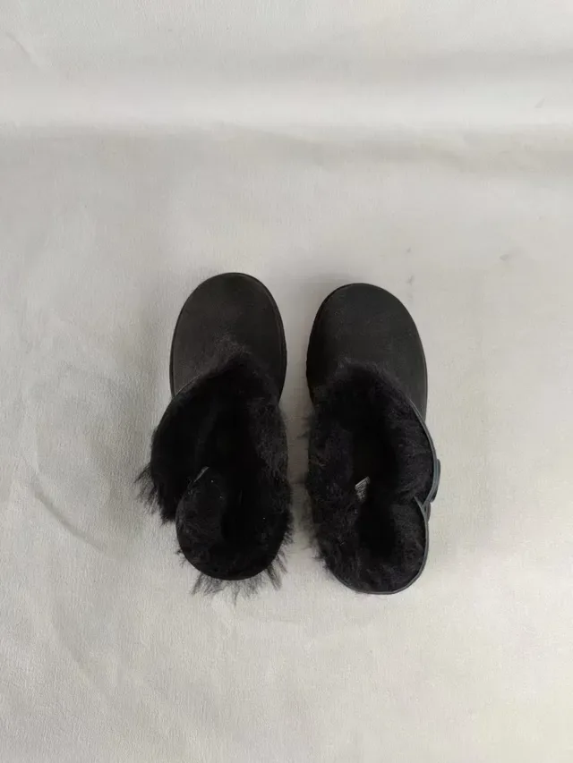 UGG Classic Mini Toggle Black Suede Snow Boots 6