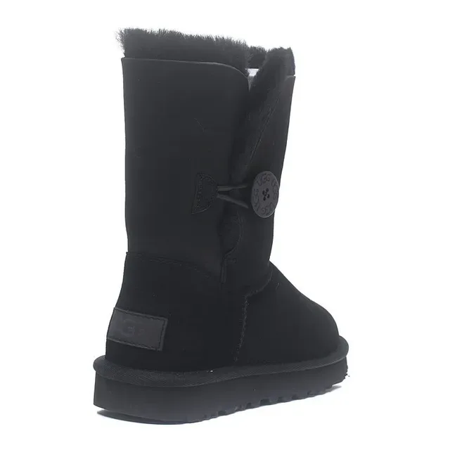 UGG Classic Short 黑色麂皮羊毛内里雪靴 14