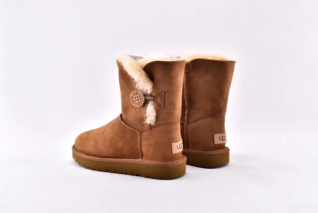 UGG Classic Short Chestnut Suede Shearling-Lined Snow Boots 14
