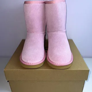 UGG Classic Short Pink Suede Snow Boots
