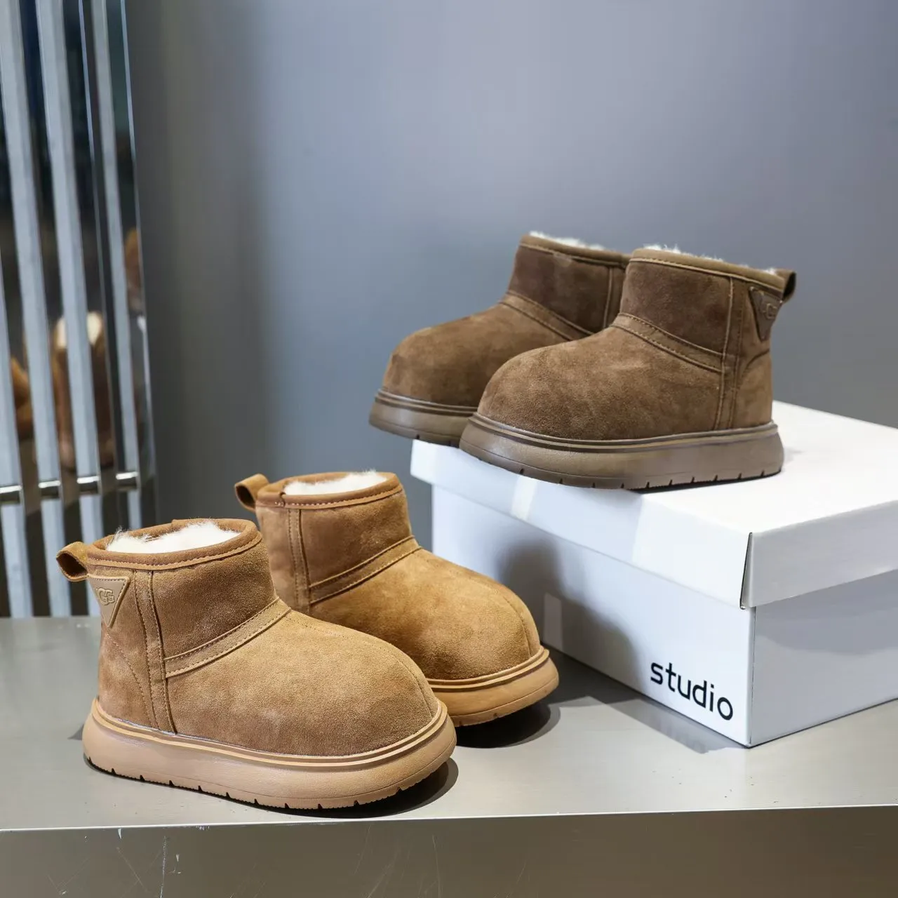 UGG Classic Short Tan Suede Shearling-Lined Snow Boots 4