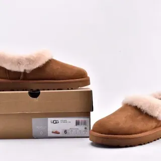 UGG Nita Chestnut Suede Shearling-Lined Snow Boots