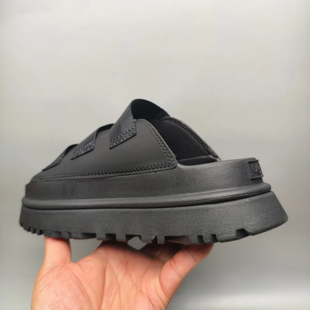 UGG Tasman Black Triple-Strap Platform Slipper 4