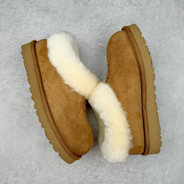 UGG Tasman Brown Beige Shearling-Lined Suede Upper Casual Shoes 3