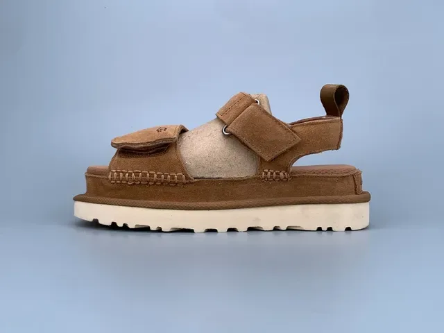 UGG Tasman صندل كاجوال منصة سويد بني 2