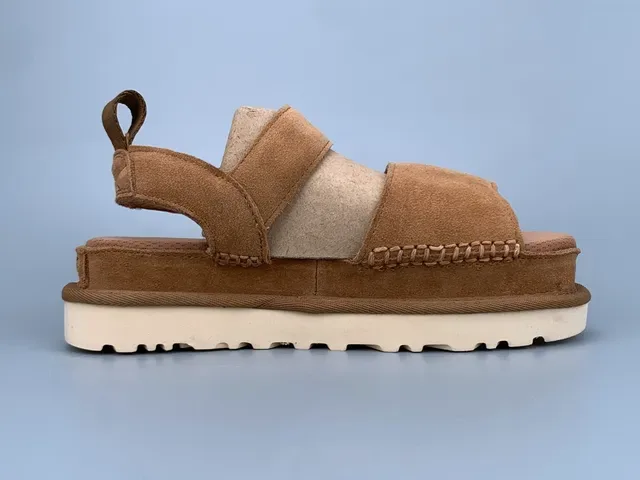UGG Tasman صندل كاجوال منصة سويد بني 3