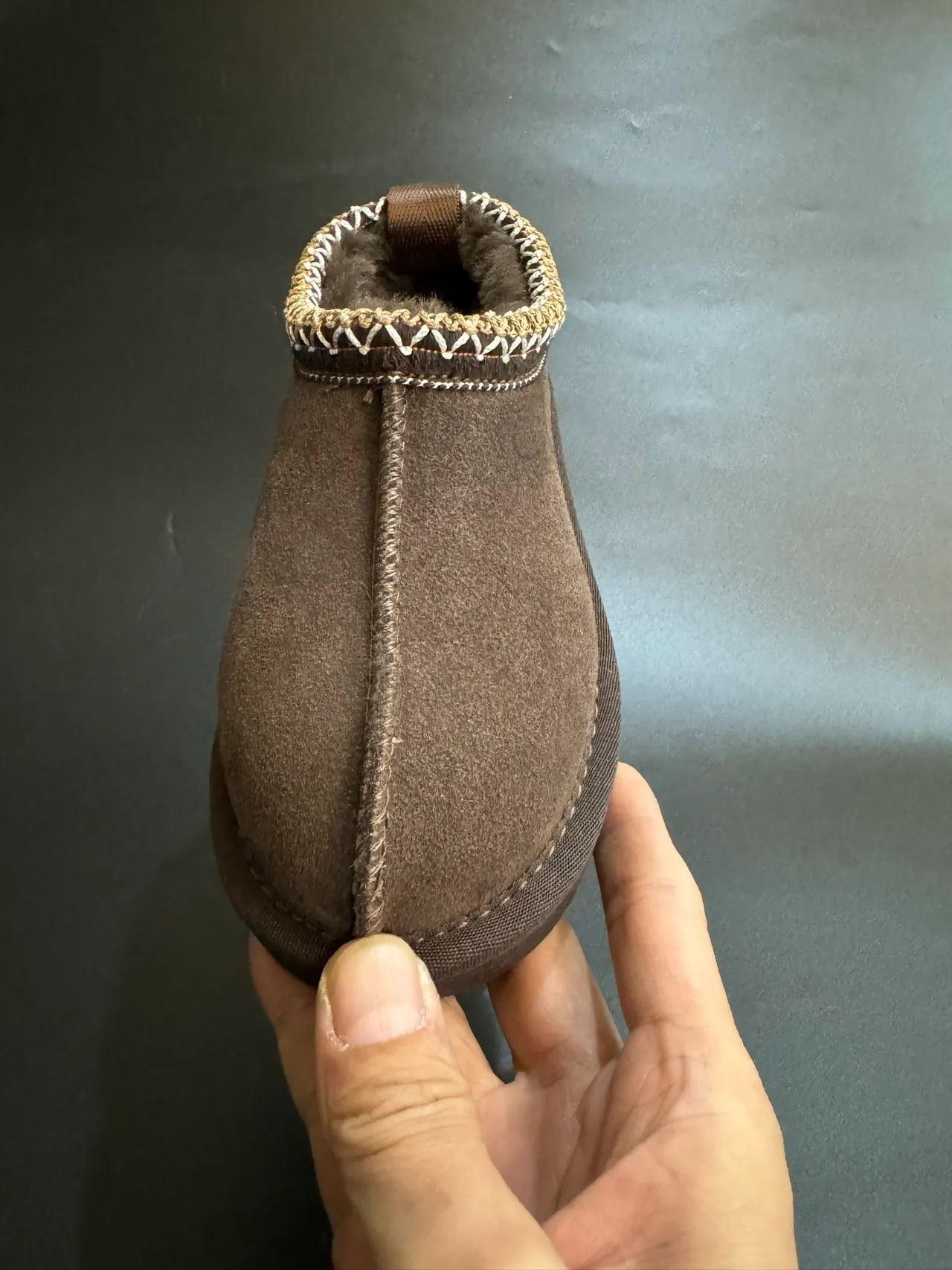 UGG Tasman Camel Suede Shearling-Lined Low Snow Boots 18
