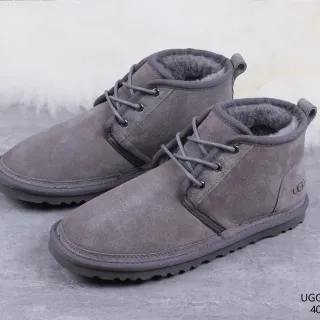 UGG Tasman Botas de Nieve de Ante Gris con Forro de Cordero y Cordones