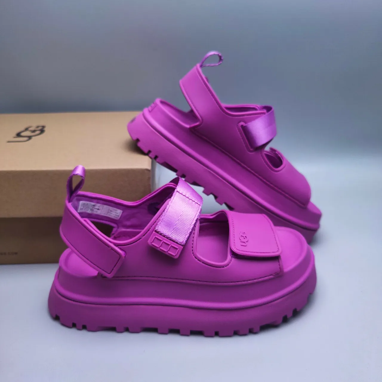 UGG Tasman Magenta Chunky Platform Casual Sandals 5