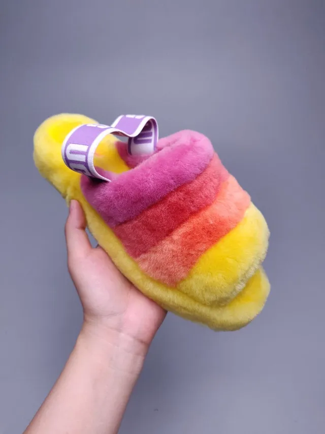 UGG Tasman Rainbow Gradient Fluffy Slipper 1
