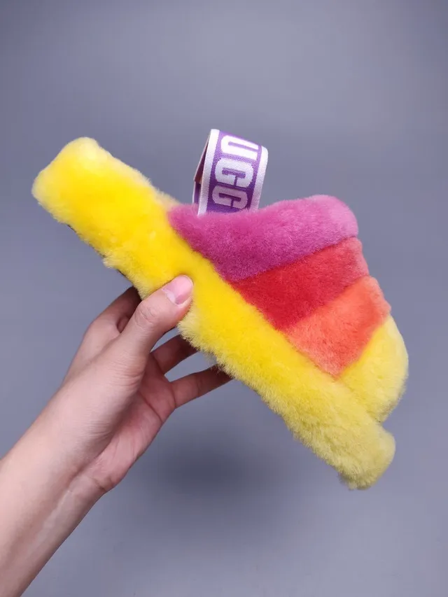 UGG Tasman Rainbow Gradient Fluffy Slipper 7